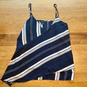 Trouve Women’s Striped Flowy Camisole Size Large L V-Neck